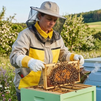 Camiciotto da apicoltore beige, taglie: S-XXXL