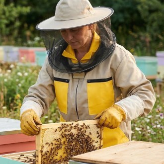 Camiciotto da apicoltore beige, taglie: S-XXXL