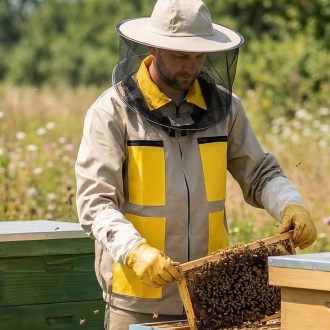 Camiciotto da apicoltore beige, taglie: S-XXXL