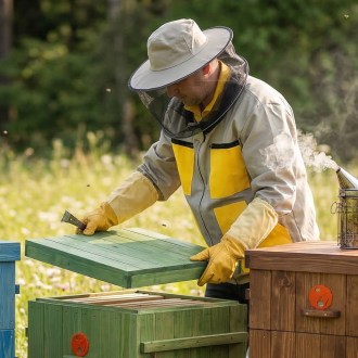 Camiciotto da apicoltore beige, taglie: S-XXXL