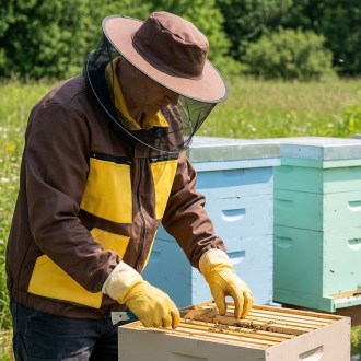 Camiciotto da apicoltore marrone, taglie: S-XXXL - CZ