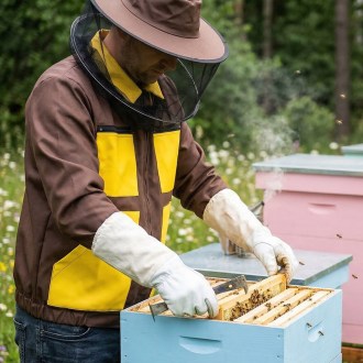 Camiciotto da apicoltore marrone, taglie: S-XXXL - CZ