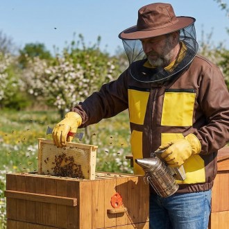 Camiciotto da apicoltore marrone, taglie: S-XXXL - CZ