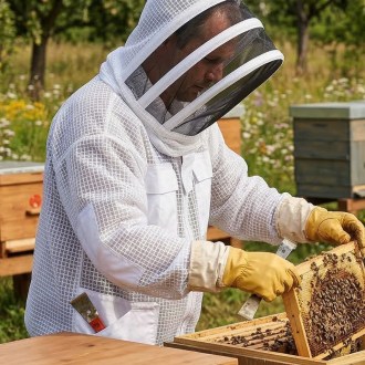 Camiciotto da apicoltore professionale con maschera taglia: S-XXL