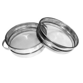 Filtro (setaccio) doppio rotondo in acciaio inox 23 cm con manici