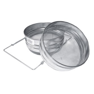 Filtro (setaccio) doppio rivestito in stagno 21 cm con manici
