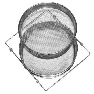 Doppio filtro (setaccio) in acciaio inox 24 cm con impugnature DE3