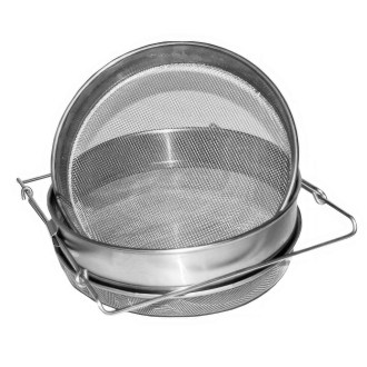 Doppio filtro (setaccio) in acciaio inox 24 cm con impugnature DE3
