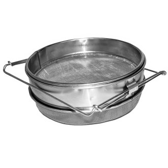 Doppio filtro (setaccio) in acciaio inox 24 cm con impugnature DE3