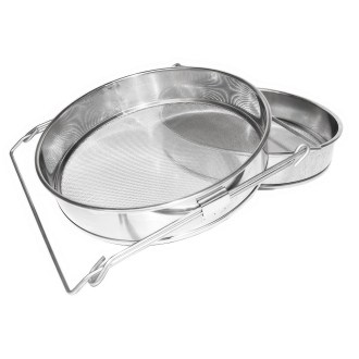 Doppio filtro (setaccio) in acciaio inox 24 cm con impugnature DE 4