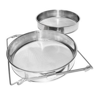 Doppio filtro (setaccio) in acciaio inox 24 cm con impugnature DE 4