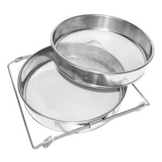 Doppio filtro (setaccio) in acciaio inox 24 cm con impugnature DE 4