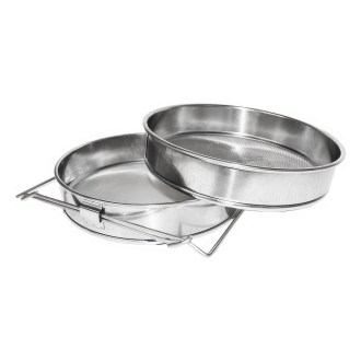 Doppio filtro (setaccio) in acciaio inox 24 cm con impugnature DE 4