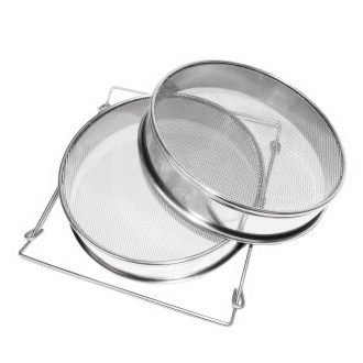 Doppio filtro (setaccio) in acciaio inox 24 cm con impugnature DE 4