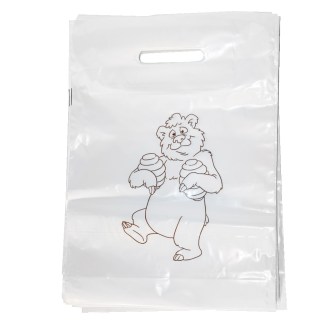 Sacchetti di plastica con orso 25×35 cm - 50 pezzi