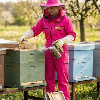 Tuta da apicoltore PREMIUM rosa Lysoň, taglie: S-XXXXL