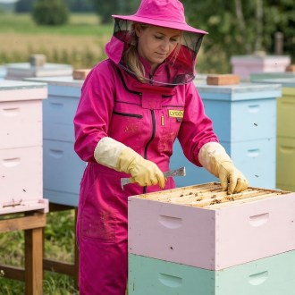 Tuta da apicoltore PREMIUM rosa Lysoň, taglie: S-XXXXL