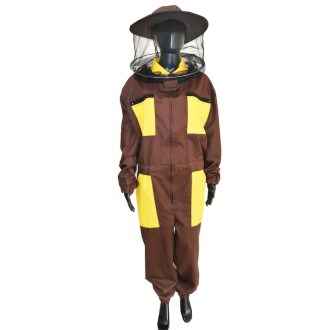 Tuta da apicoltore con cappello, marrone taglia: S-XXXL