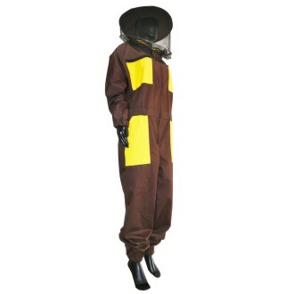 Tuta da apicoltore con cappello, marrone taglia: S-XXXL