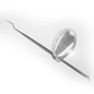 Coglilarva in acciaio inox con lente d'ingrandimento