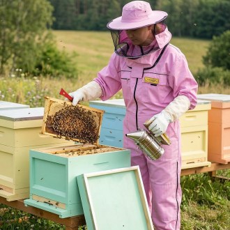 Tuta apistica con cappello - viola - Lysoň, taglia: S-XXXL
