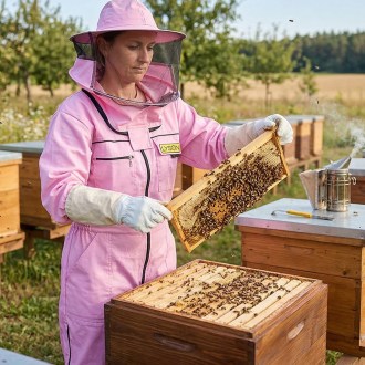 Tuta apistica con cappello - viola - Lysoň, taglia: S-XXXL