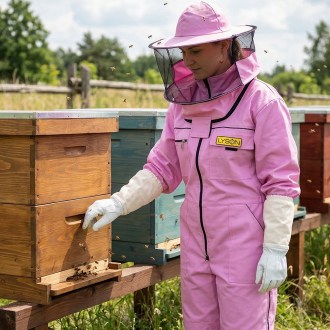 Tuta apistica con cappello - viola - Lysoň, taglia: S-XXXL