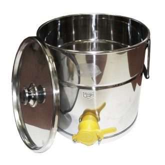 Contenitore in acciaio inox per smielatura da 25 kg - rubinetto in plastica