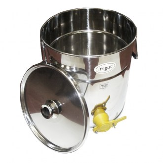 Contenitore in acciaio inox per smielatura da 35 kg - con rubinetto in plastica