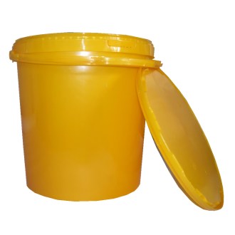 Contenitore per miele in plastica 25 kg giallo