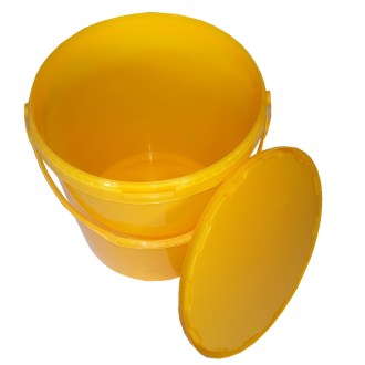 Contenitore per miele in plastica 25 kg giallo