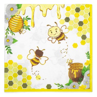 Tovaglioli di carta Ape con miele e favo - 20 pz