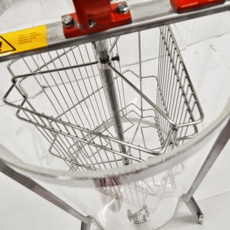 Smielatore Mellarius ProLine trasparente 3 favi manuale con manovella grande P40