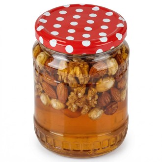 Coperchio per barattolo TO 82 - Puntini - rosso