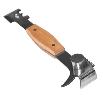 Distanziatore Mellarius 5 in 1 grande in acciaio inox con impugnatura in legno 28 cm