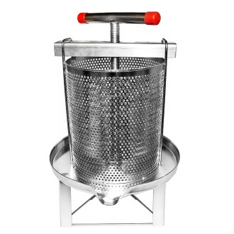Torchio manuale - per miele e frutta - acciaio inox - 38 x 34 cm - 10 l