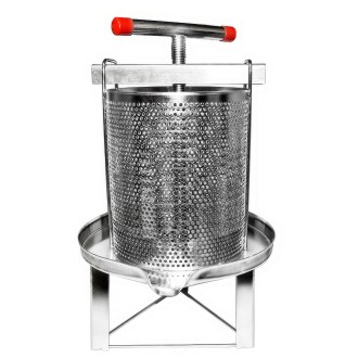 Torchio manuale - per miele e frutta - acciaio inox - 38 x 34 cm - 10 l