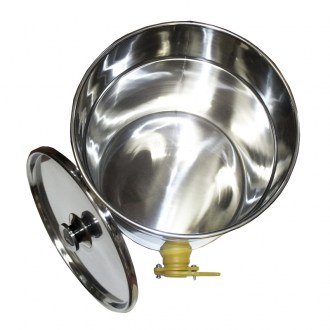 Contenitore in acciaio inox per smielatura da 35 kg - con rubinetto in plastica