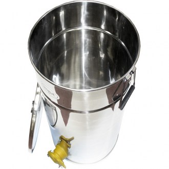 Contenitore in acciaio inox per smielatura da 100 kg - con rubinetto in plastica