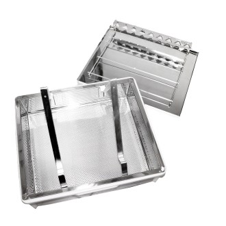 Vassoio per disopercolatura ApiNord - acciaio inox - con supporto per 2 telaini