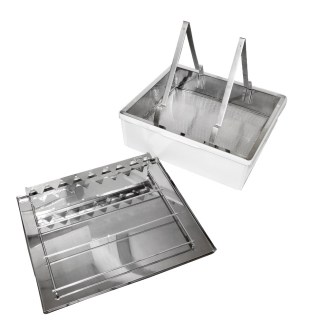 Vassoio per disopercolatura ApiNord - acciaio inox - con supporto per 2 telaini