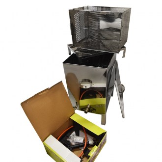 Scioglitore di cera con fornello a gas Mellarius - acciaio inox - grande