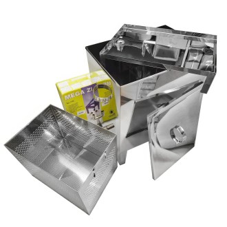 Scioglitore di cera con fornello a gas Mellarius - acciaio inox - grande