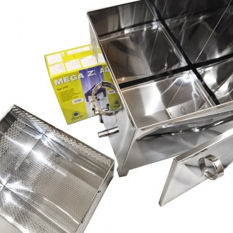 Scioglitore di cera con fornello a gas Mellarius - acciaio inox - grande