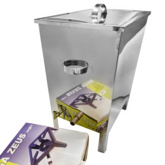 Scioglitore di cera con fornello a gas Mellarius - acciaio inox - grande