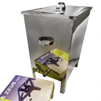 Scioglitore di cera con fornello a gas Mellarius - acciaio inox - grande