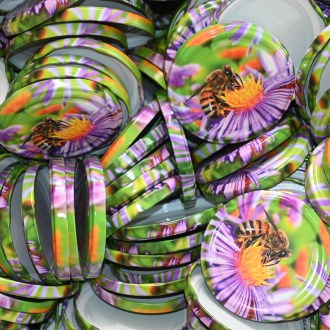 Coperchio per vasetto TO 82 - Fiore viola - 700 pezzi - scatola intera - HO19