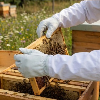 Guanti da apicoltore in pelle di maiale - taglie: 6-12