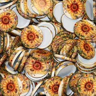Capsula per vasetto TO 82 - Girasole dipinto 700 pz - scatola intera - HOJ4