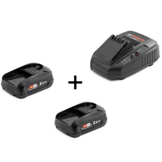 Set: caricabatterie AL1830CV + 2 batterie PBA 2,5Ah BOSCH